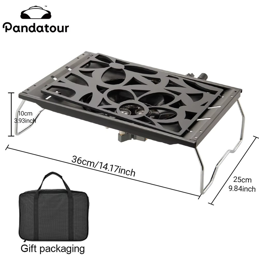 Pandatour IGT Outdoor-Campingkocher mit Ein-Klick-Zündung und hoher Feuerkraft, faltbar, schwarz, B/T/H: 36,0 x 25,0 x 10,0 cm - Bild 3
