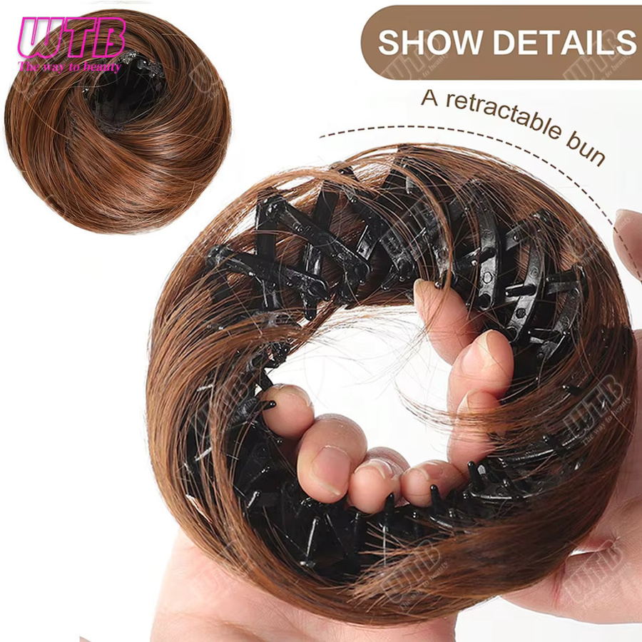 WTB Synthetische Messy Bun Haarteile, Gerade, Mini Haarspange - Bild 2