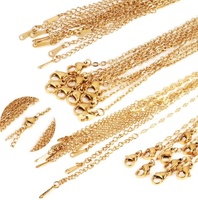 PUN Halskette, Edelstahl, Gold, Damen - Bild 1