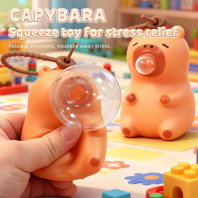 Capybara Squishy Bubble Toy Schlüsselanhänger, Unisex - Bild 1