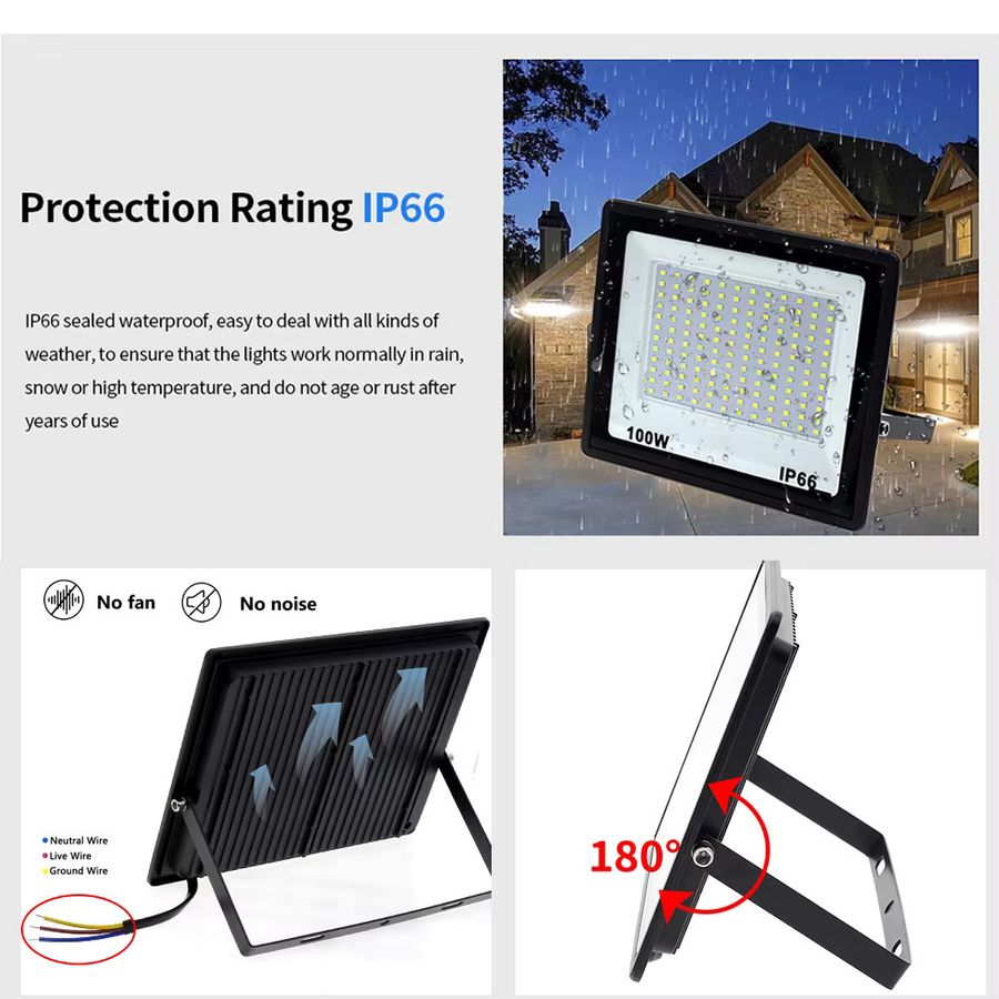 GRAXGROW LED Flutlicht IP66 wasserdicht für Outdoor Wand- und Hofbeleuchtung - Bild 5