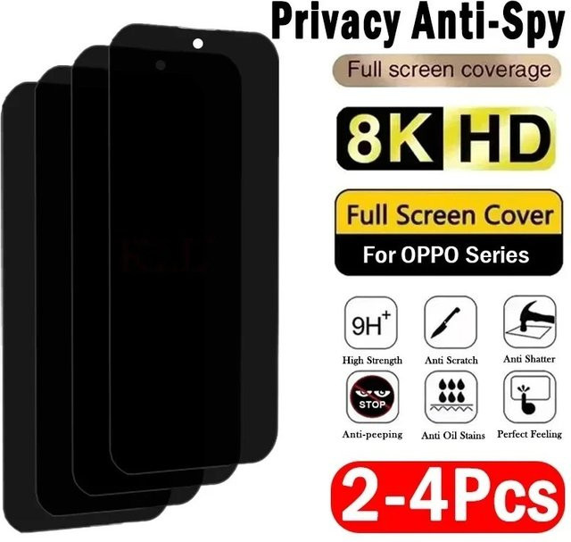 Anti-Spionage-Schutzfolie aus gehärtetem Glas für Oppo A80 A60 A79 A59 A78 A58 A38 A18 A77 A57 A17 A77s A54 A53s (2-4 Stück) - Bild 1