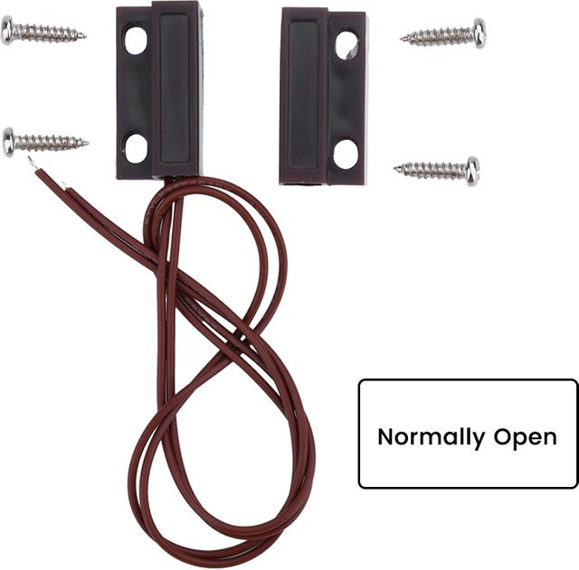 diymore MC-38 Verkabelter Tür-Fenster-Sensor Detektor in Schwarz mit Magnetschalter NC/NO für dein Home Security Alarmsystem - Bild 1