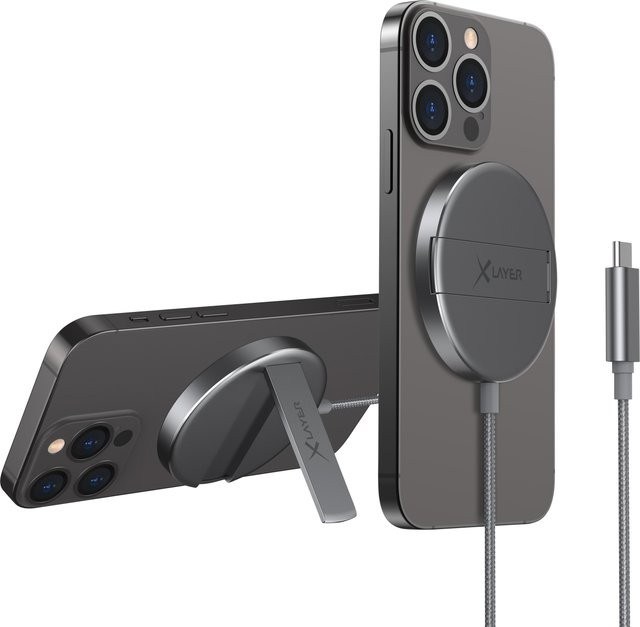 MagFix Pro Wireless Charging Stand Magnetisches kabelloses Ladegerät 15W Space Grey - Bild 1