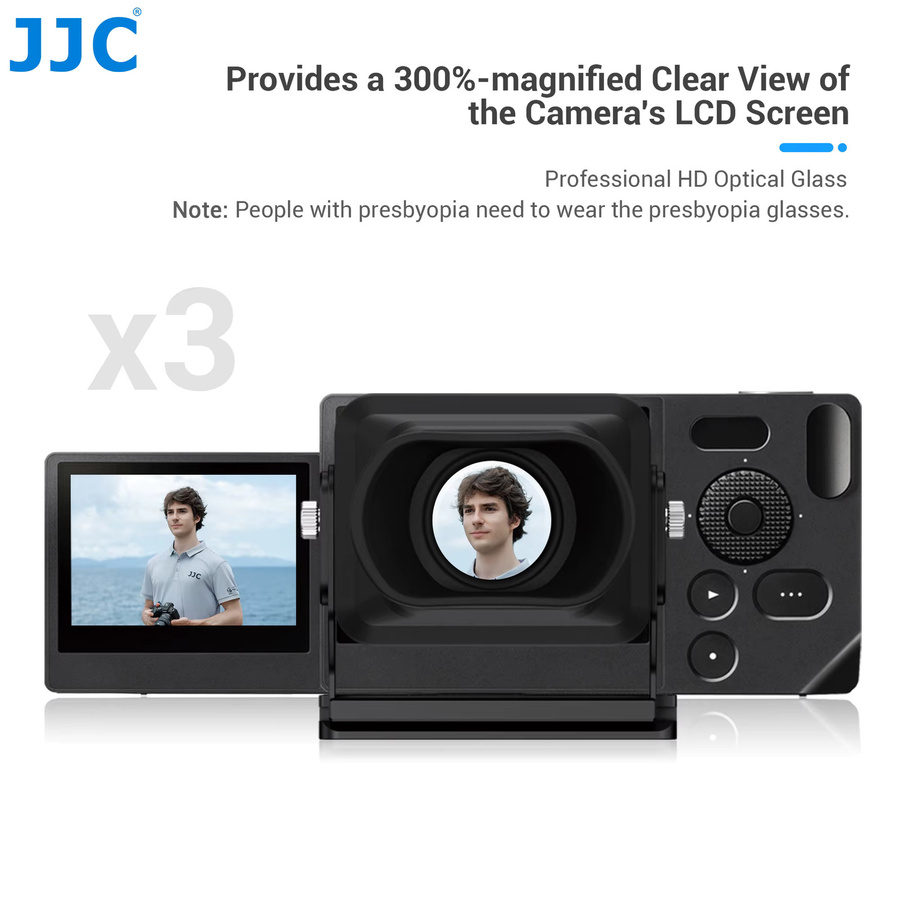 JJC Zusammenklappbarer 3X LCD-Sucher-Kamera-Extender Augenmuschel-Okular für Sigma BF-Kamera in Schwarz kompatibel mit Arca-Swiss-Typ-Platte - Bild 2