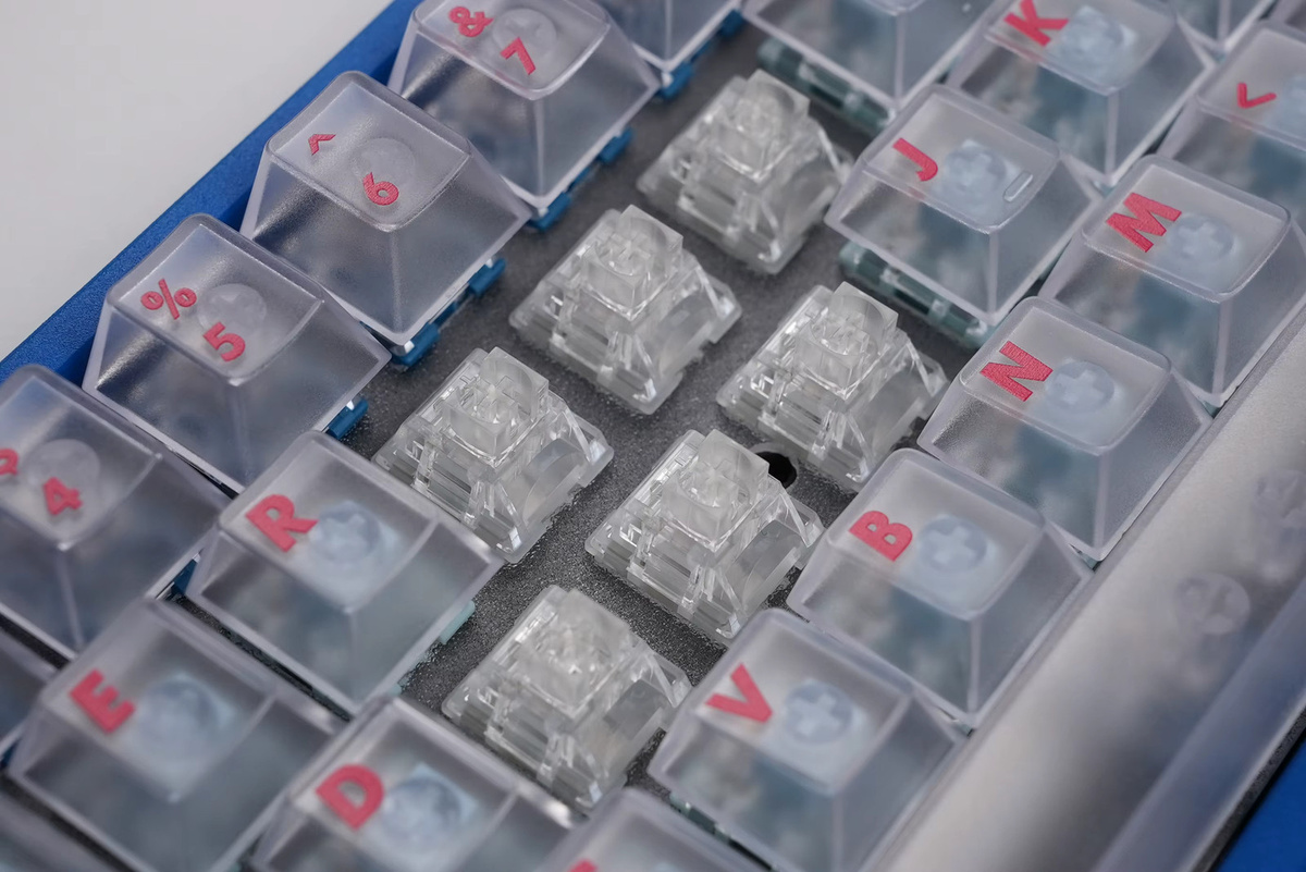 TTC Frozen Silent Switch V2 Mechanische Tastaturschalter, Linear, Transparent, 39g, Vorgeschmiert - Bild 3