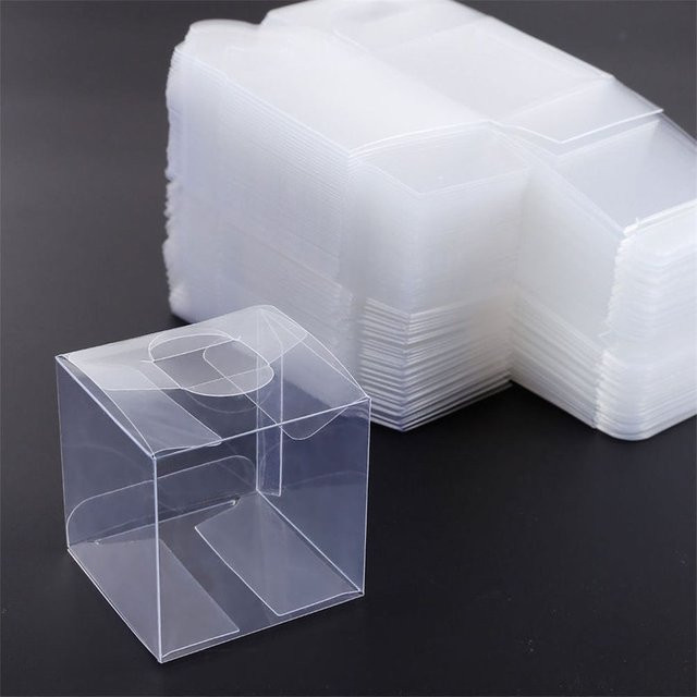 Transparente Kunststoff-Geschenktüte für Hochzeiten, quadratische Süßigkeitsschachtel für Kekse und Schokolade - Bild 1