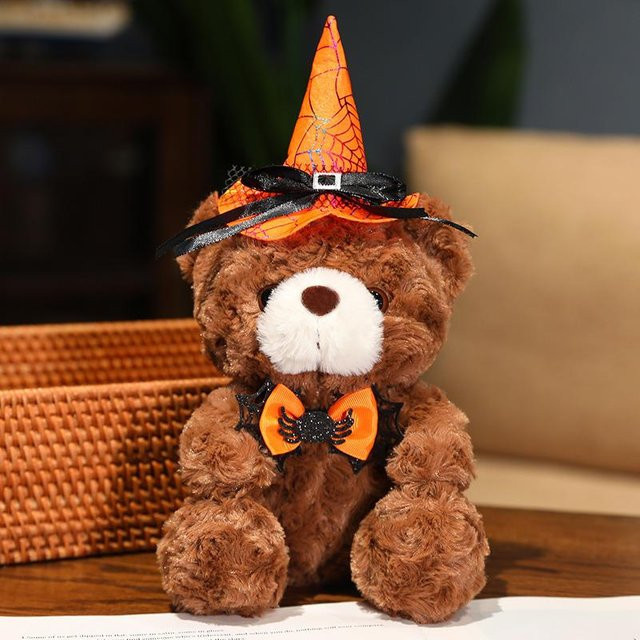 Halloween-Bär mit Hut und Fliege, Plüschtier, 28cm, ab 14 Jahren - Bild 1