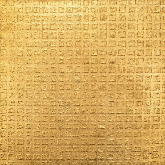 Art Universe Leinwandbild Golden Message in Gold, quadratisch, B/B/H: 100 x 100 cm - Bild 1