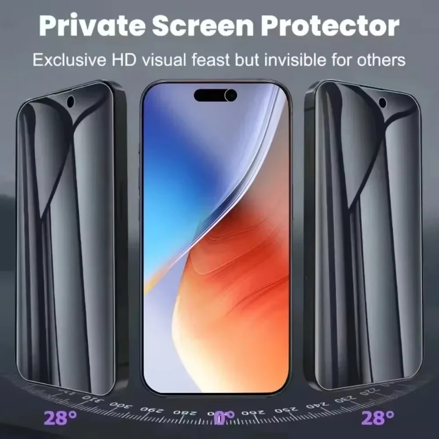 4er Pack DIXSG Anti-Spy Hydrogel Displayschutzfolie für iPhone 17 16 15 14 13 12 11 Pro Max Plus XR XS - Bild 2