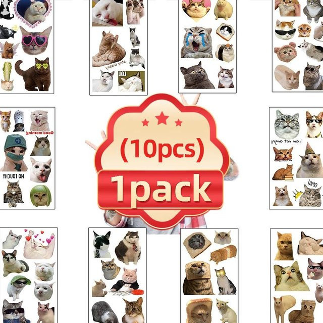 Binchi Outdoor Product Tierkatzen Tattoo Aufkleber, 10-50 Stück - Bild 1