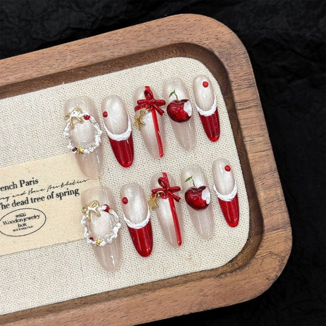 YADORNOS Press on Nails, Red, Glänzend, 10 Stück - Bild 1