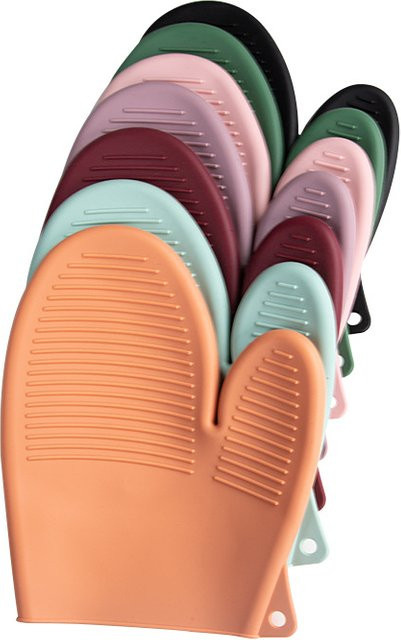 Hitzebeständige Silikon-Isolierhandschuhe von QHSPE in Schwarz für die Mikrowelle - Bild 1