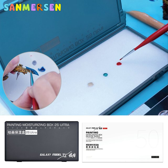 SANMERSEN Nasse Palette für Acrylmalerei, transparente Feuchtigkeit spendende Palette aus Kunststoff für DIY-Hobby und Handmalerei, Breite: 50,0 cm - Bild 1