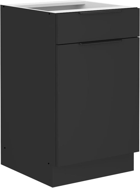 Küchenunterschrank SIENA Schwarz mit Vollauszug und Soft-Close, Breite: 50 cm - Bild 1