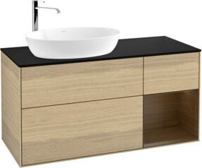 V&B Waschtischunterschrank Finion in Eiche, Breite: 120 cm, Tiefe: 50,1 cm - Bild 1