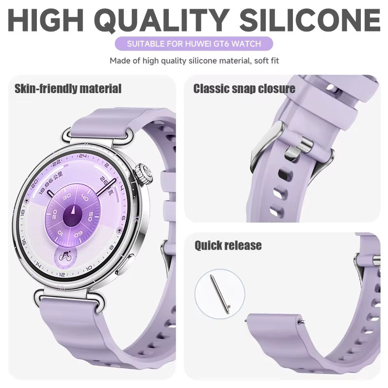 Huawei Uhrenarmband Silikon, 18 mm, Weiß - Bild 2