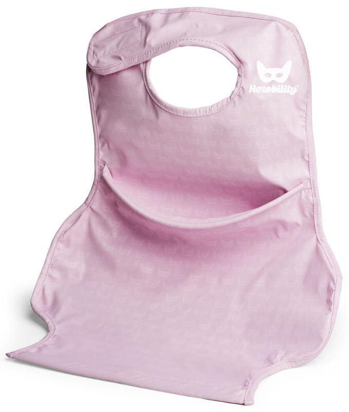 Herobility Magnetisches Silikon-Lätzchen mit Krümelauffangsystem in Pink, waschbar - Bild 1