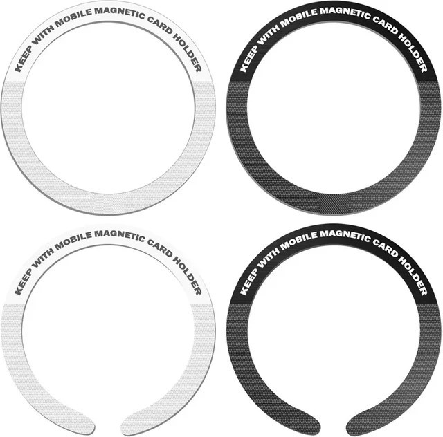 WSSHE Magnetische Metallplatte in Schwarz für Handy-Halterungen und kabelloses Laden - Bild 1
