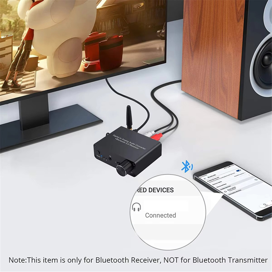 A91P 192k DAC Konverter mit Kopfhörerverstärker und 3,5 mm Audio-Adapter in Schwarz - Bild 3
