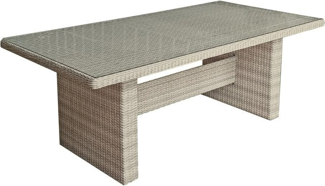 DELUKE Gartentisch DELHI aus Glas und Aluminium in Grau, B/T/H: 200 x 100 x 75 cm, wetterfester Terrassentisch für Garten und Balkon - Bild 1