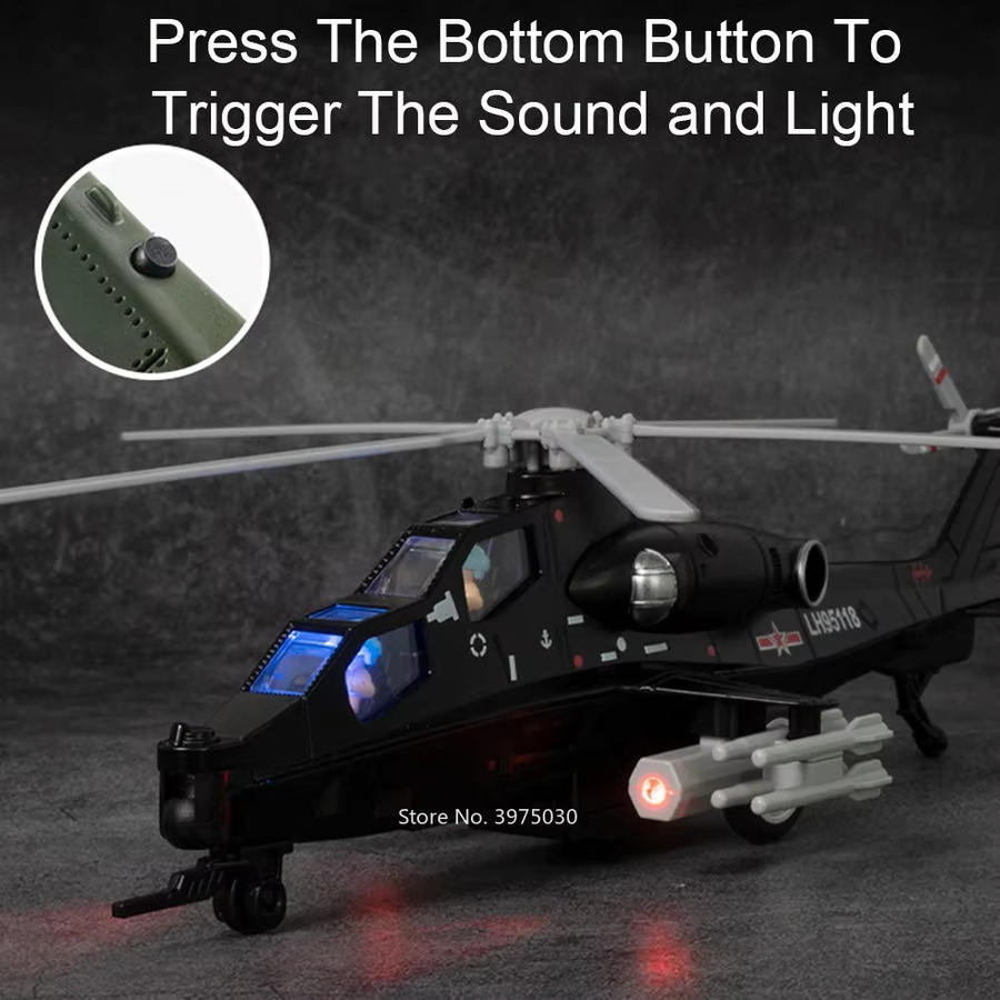 MAKEDA CAIC Z-10 Hubschrauber, Spielzeug Modelle, mit Sound und Licht, Metall - Bild 4