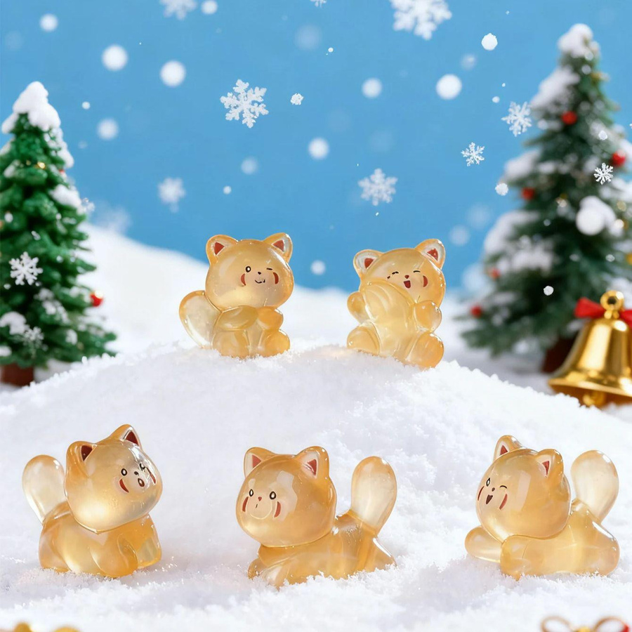 Leuchtende Waschbär-Figuren von Yiran toy in Multicolour zur Dekoration für Feengärten und Anlässe wie Weihnachten oder Geburtstage - Bild 4