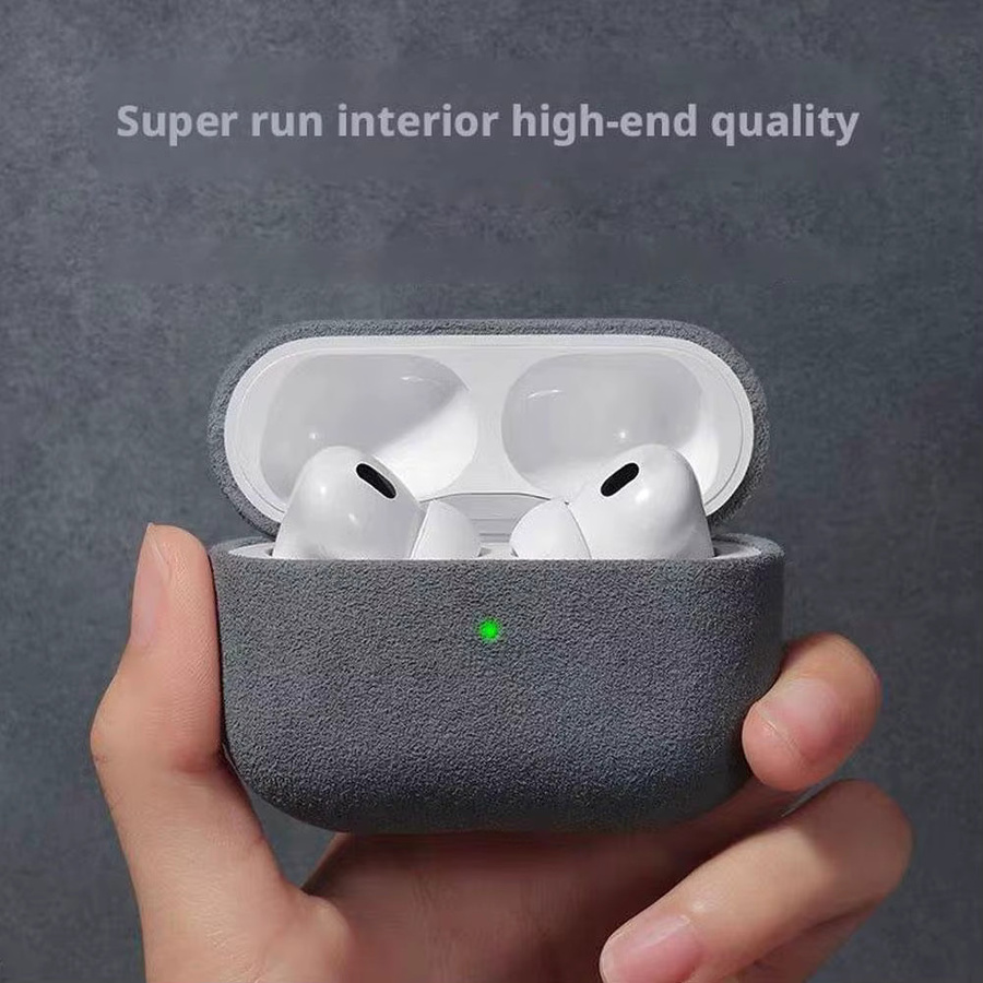Luxuriöse Wildleder-Alcantara Schutzhülle für Apple AirPods Pro 3 in Full-Coverage-Design - Bild 2