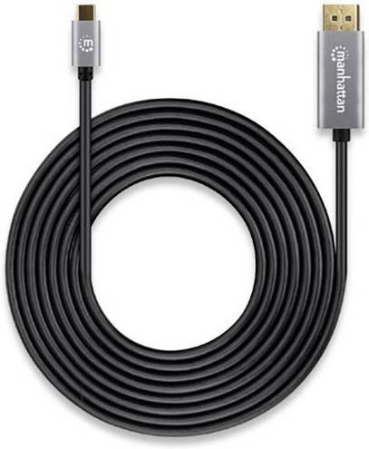 Manhattan DisplayPort auf USB-C Anschlusskabel, Grau/Schwarz, Länge: 3,00 m - Bild 1