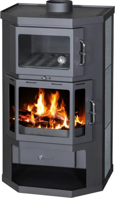 Victoria Kaminofen Taro FS Speckstein in Anthrazit mit Backfach und 9,51 kW - Bild 1