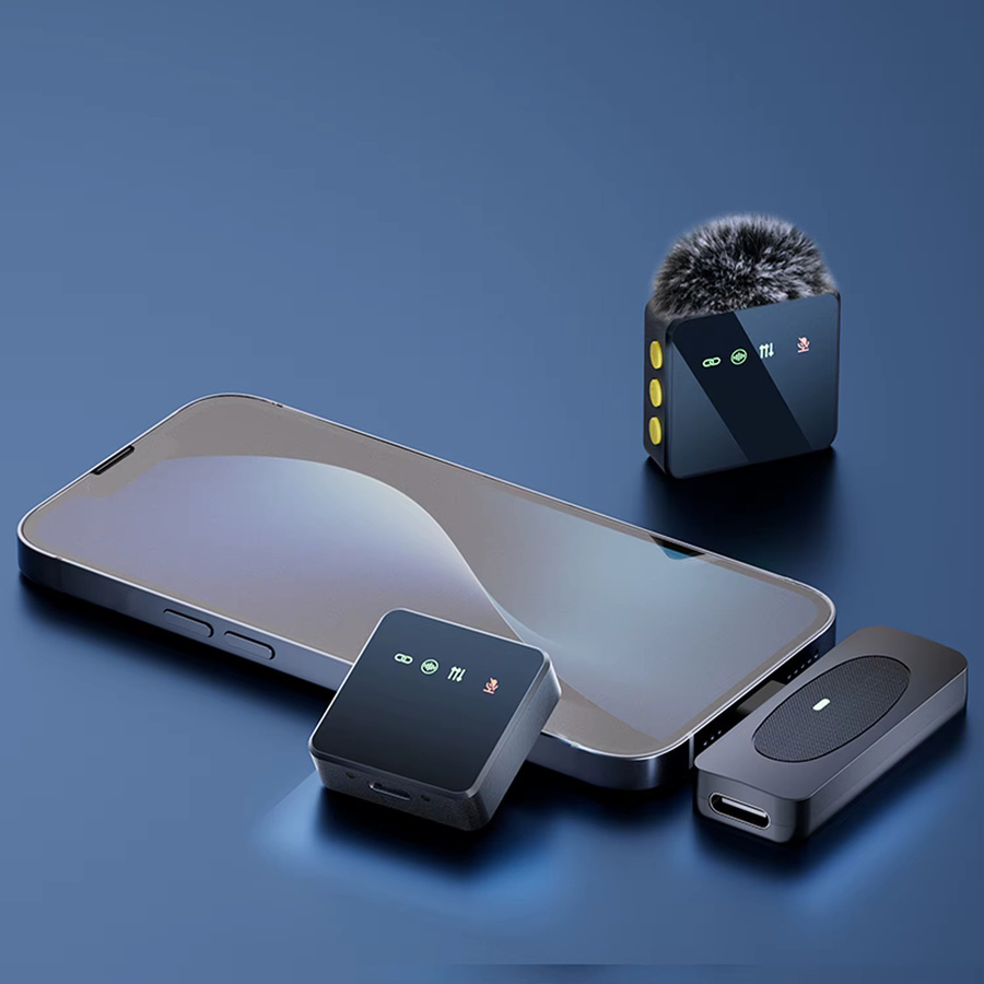 HITOZON Drahtloses Lavalier-Mikrofon mit USB-C Anschluss in Schwarz für Smartphones und Computer - Bild 2