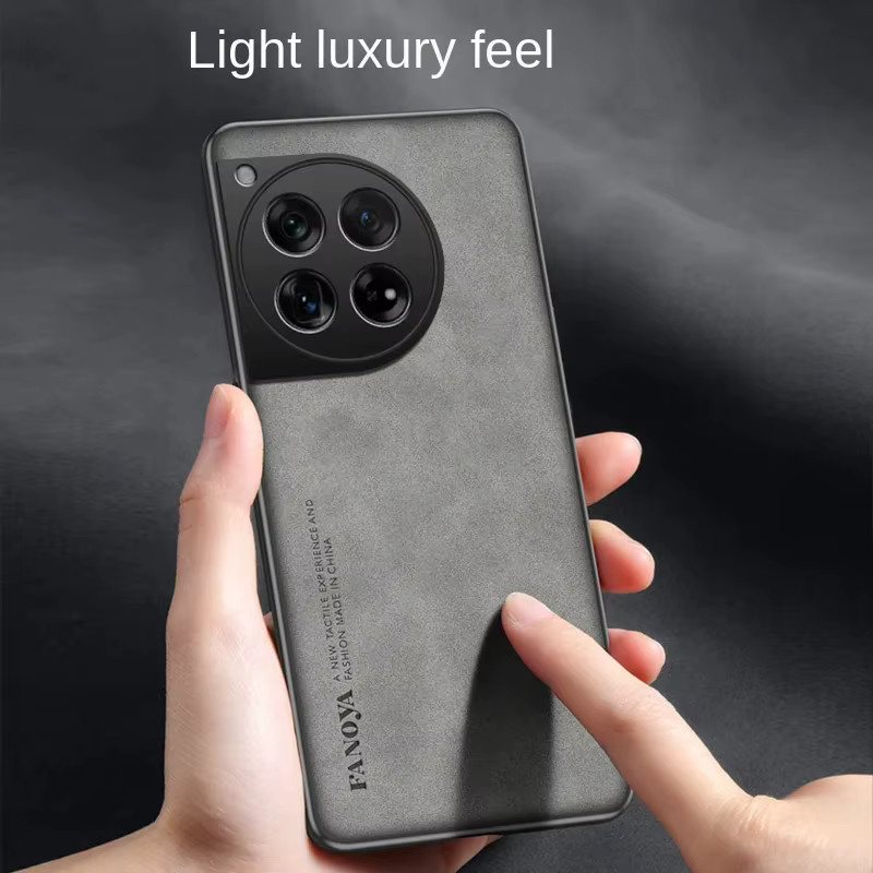 Luxus PU Leder Handyhülle für OnePlus 12 in Blau mit mattem Vollschutz Silikon Rückseite - Bild 3