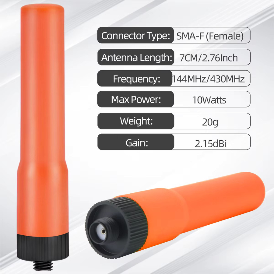 ABBREE SF-20 Mini Weiche Antenne Dual Band VHF UHF mit SMA-Buchse in Schwarz für Baofeng UV-5R, UV-21 PRO und Quansheng UV-K5 Walkie Talkies - Bild 3