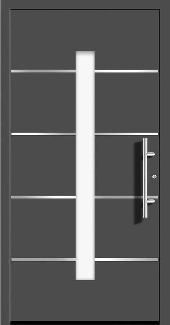 Aluminium-Haustür Splendoor Moderno M400/B mit Glaseinsatz in Anthrazit Metallic, Anschlag Rechts, Breite: 110 cm, Höhe: 210 cm - Bild 1