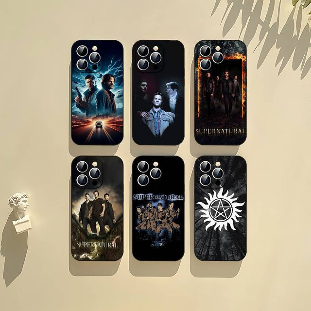 S-Supernatural TV Show Handyhülle Schwarz für iPhone 17, 16, 15, 14, 13, 11 Pro Max, Plus, X, XR, XS Max und Mini - Bild 1