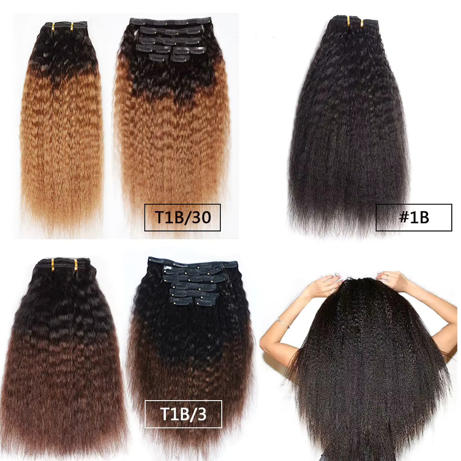 Veravicky Hair Haarverlängerungen Clip-Ins, Echthaar, Ombre, 160 g - Bild 3