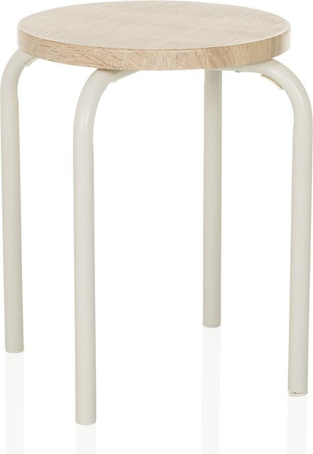 hjh LIVING Sitzhocker ALRANDA in Beige und Weiß mit Metallgestell und Kunstlederbezug im skandinavischen Design - Bild 1
