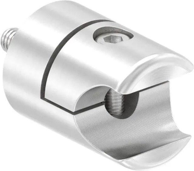 FeNau Halter für Klemmprofil Ø 18 mm, gerade, Edelstahl V2A, silber, geschliffen Korn 240 - Bild 1