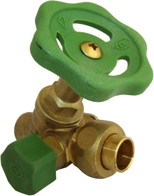 Kirchhoff Schrägsitzventil mit Entleerung aus Messing in glänzendem Finish, 12 mm - Bild 1
