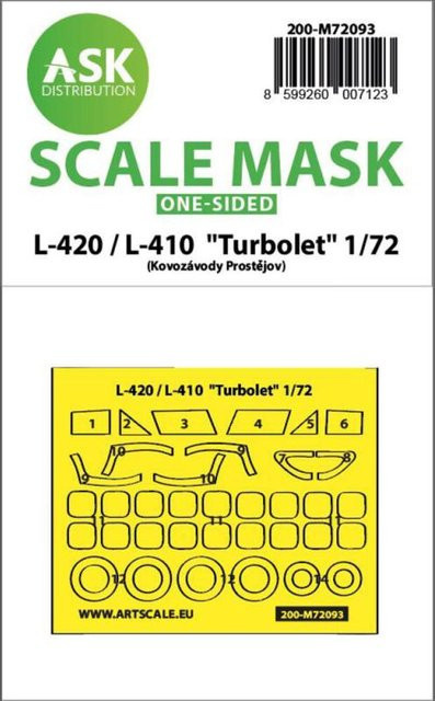 KP Models L-410 / L-420 Turbolet - One-sided express fit mask, Art Scale Kit, 1:72 - Bild 1