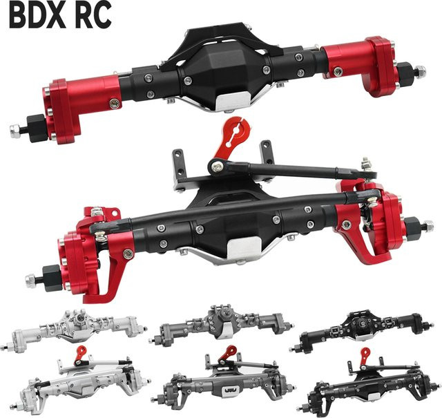 Axial SCX10 II Vordere und hintere Portalachse, CNC-Aluminiumlegierung, eloxiert, Rot - Bild 1