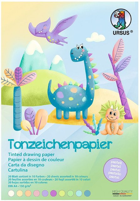 URSUS Tonpapier-Block Pastell in A4 und Multicolor - Bild 1