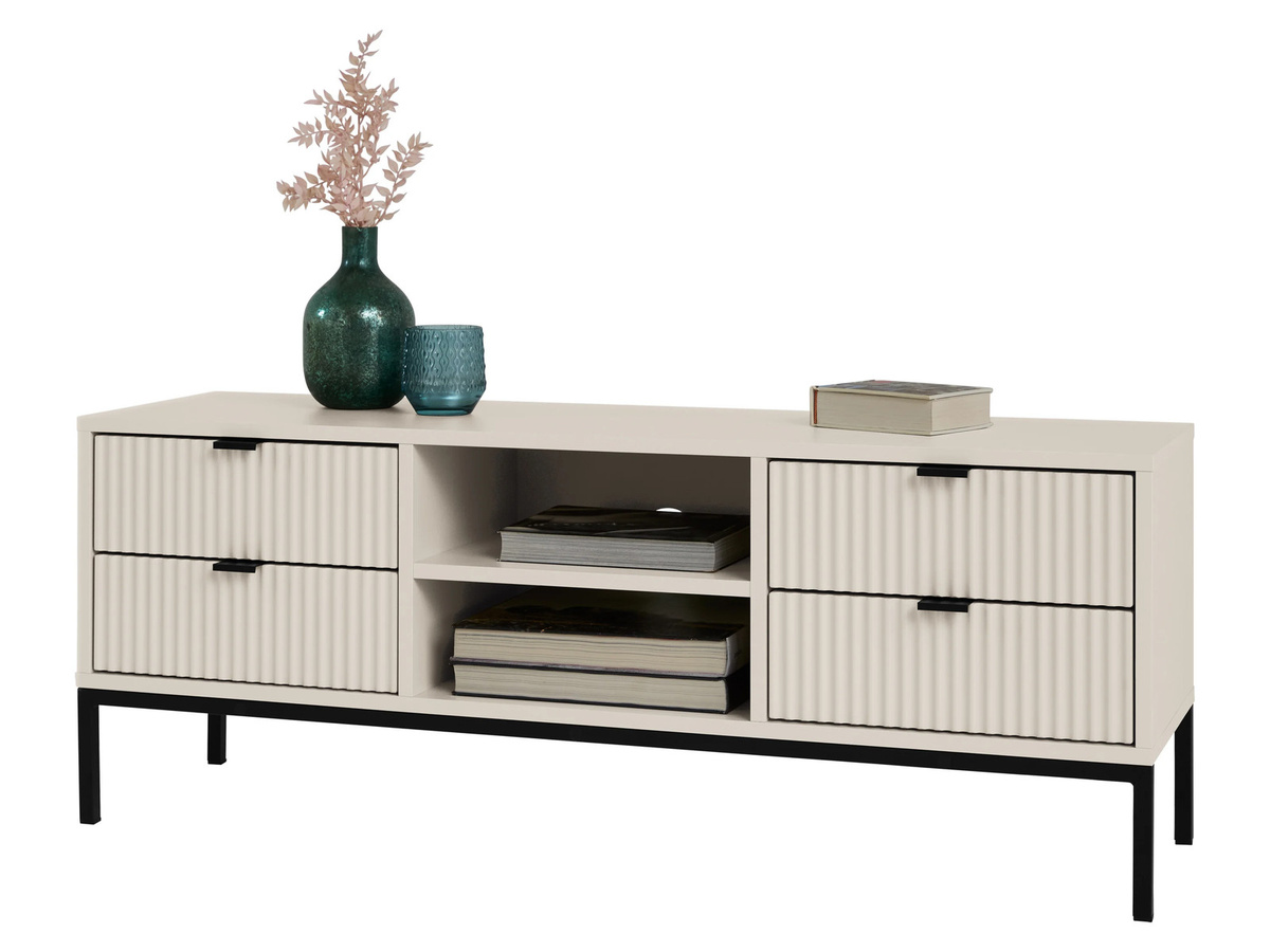 LIVARNO Lowboard modern in Beige oder Weiß mit Medienfächern B/T/H: 117,9 x 33,0 x 44,9 cm - Bild 2