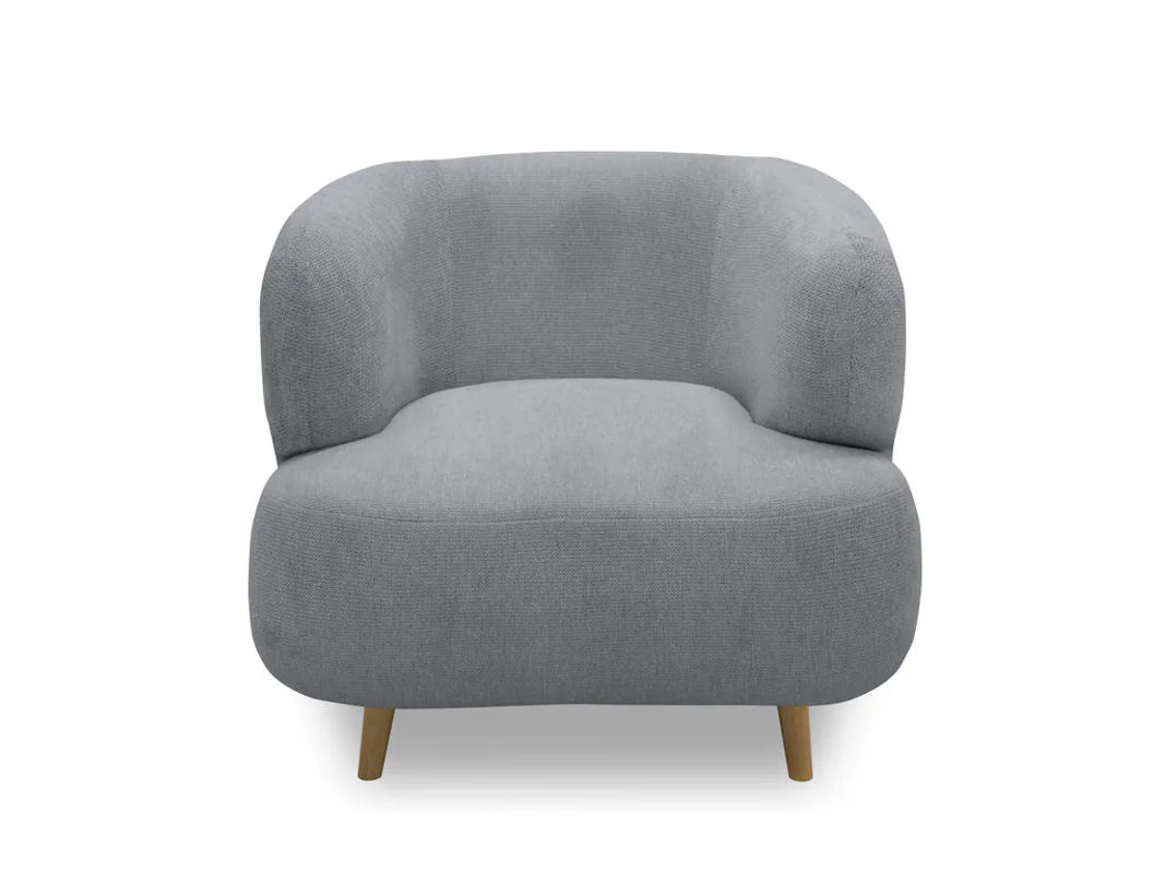 DOMO Sessel Brest modern Grau mit Holzfüßen B: 90 cm, T: 86 cm - Bild 3