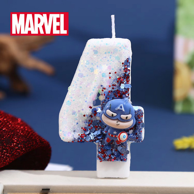 Bandai Marvel Captain America Animierte Digitale Kuchenkerze für Kindergeburtstage in Mehrfarbig - Bild 1