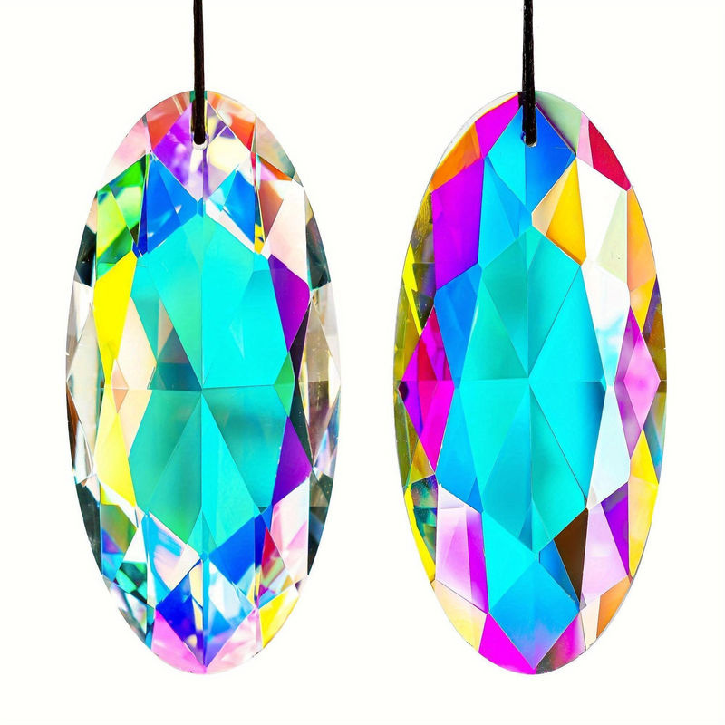 LChome Prisma Glas-Hänger für Regenbogeneffekte, mehrfarbige geometrische Fensterdekoration - Bild 2