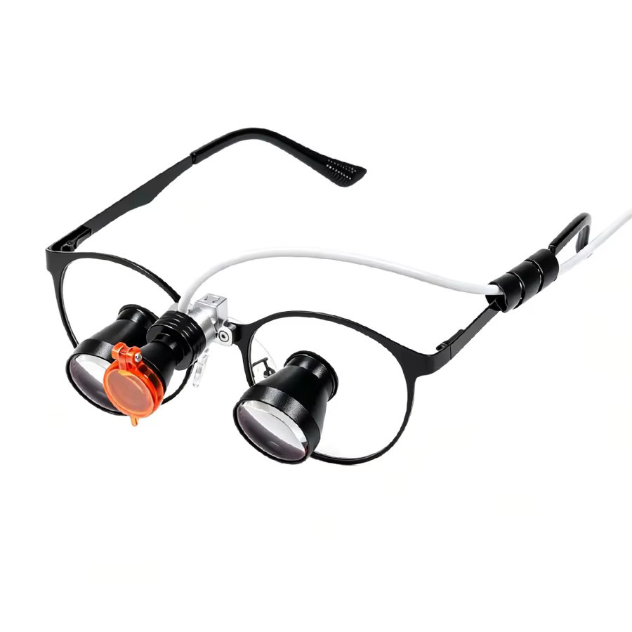 Dental-TTL-Lupen, 2.0X 3.0X, mit 5W LED-Stirnlampe, Orange-Filter, Schwarz - Bild 5
