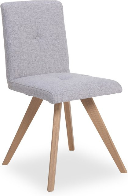 Polsterstuhl HARPER LINOSA Freischwinger in Grau mit Stoffbezug und Eiche Bianco Gestell, B/T/H: 48 x 43 x 90,5 cm - Bild 1