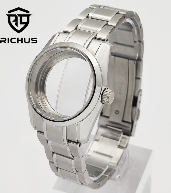 RICHUS Uhrengehäuse Edelstahl, 36 mm, silber, Saphirglas - Bild 1
