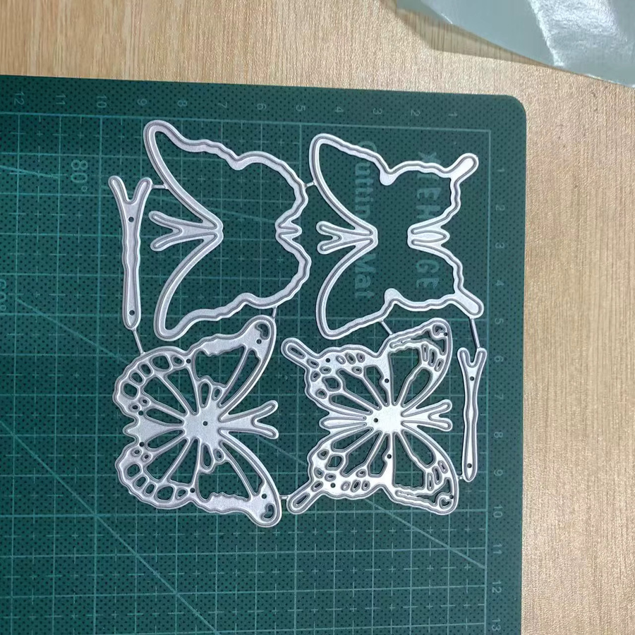 Doppelschichtige Schmetterlings-Metallstanzformen in Silber für DIY Scrapbooking, Kartenherstellung und Bastelarbeiten - Bild 2